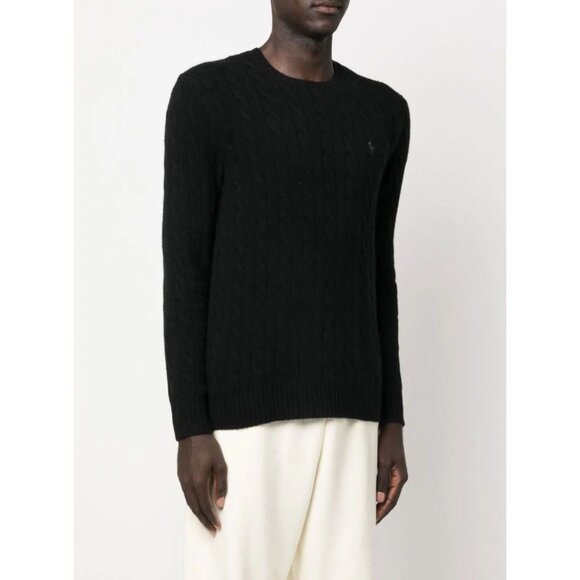 Polo Ralph Lauren Cable Knit Knitted Slim Fit Sweatshirt Grey XXL - Picture 11 of 12